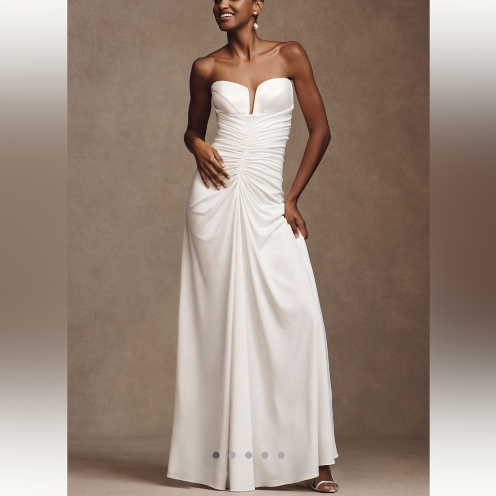 BHLDN Simone Strapless Bustier Ruched Wedding Gown